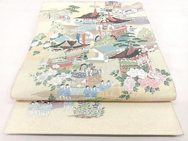 Kimono Belt Obi 太鼓柄袋帯　寿光織　祇園囃子　金糸　引箔　正絹