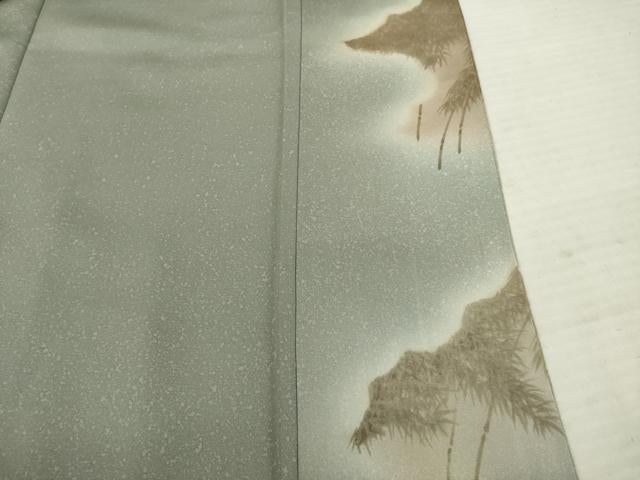 Kimono 訪問着　刺繍　笹竹文　金糸　正絹