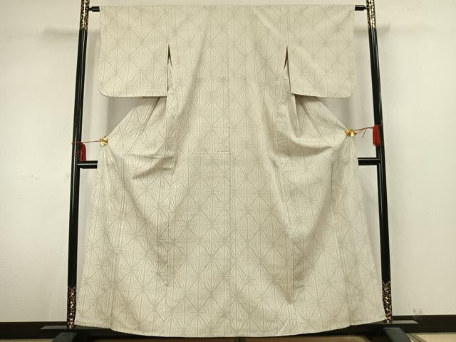 Kimono 本塩沢　単衣　110亀甲　幾何学文様　正絹