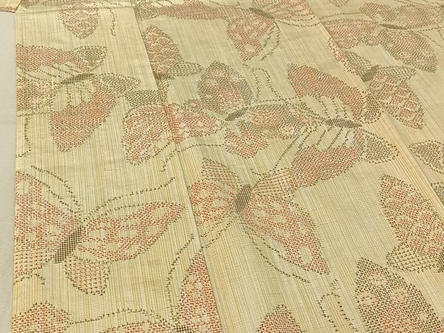 Kimono 上質な紬　単衣　舞蝶文　正絹