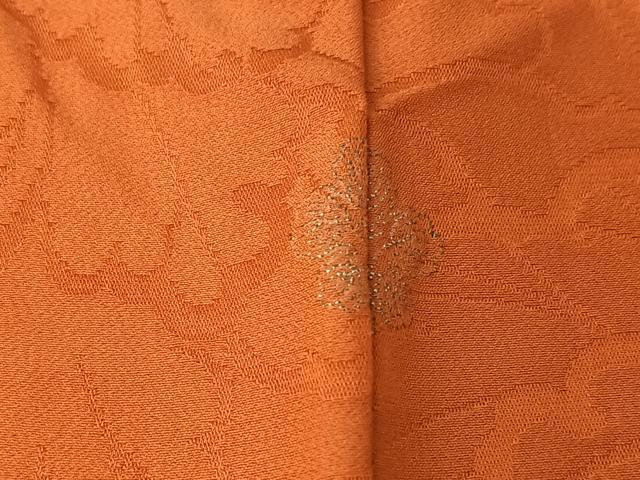 Kimono 上質な色無地　単衣　草花文　丹色　正絹