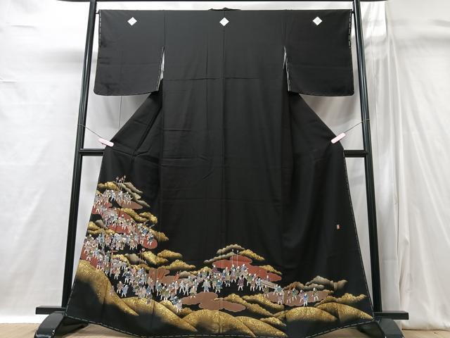 Kimono 豪華黒留袖　作家物　大名行列　金彩　正絹