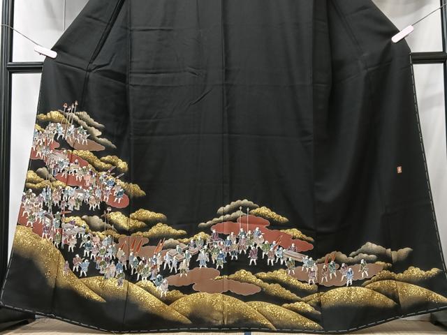 Kimono 豪華黒留袖　作家物　大名行列　金彩　正絹