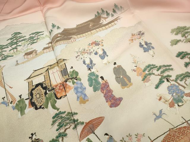 Kimono 豪華色留袖　寿光織　人物風景文　暈し染め　金糸　正絹